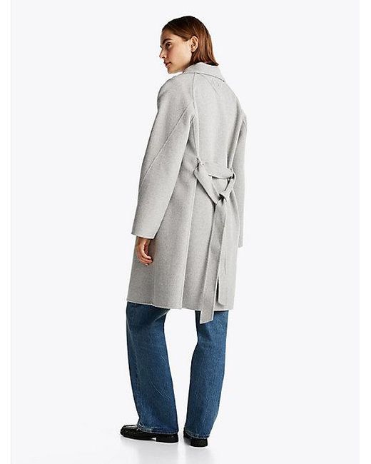 Tommy Hilfiger Jas Van Dubbelzijdige Wol Met Stempellogo in het Blue