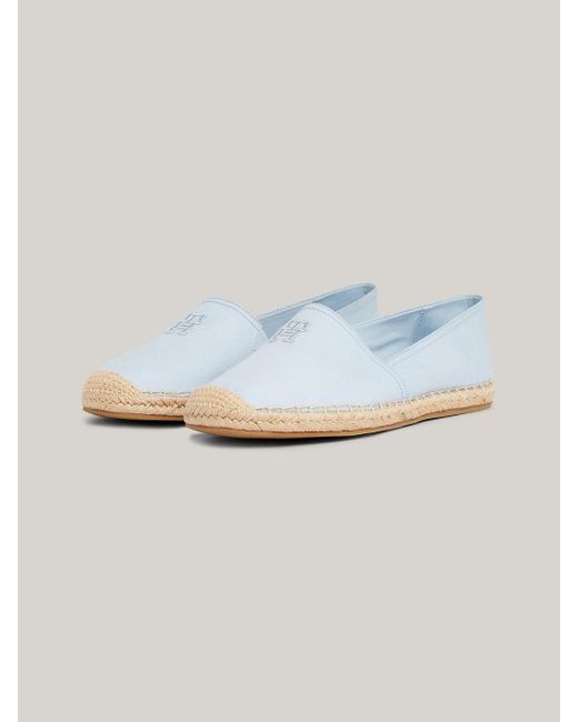 Tommy Hilfiger White Embroidery Flat Espadrilles