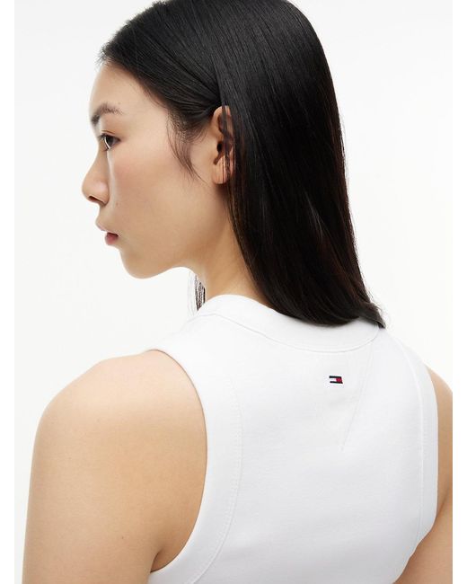 Tommy Hilfiger Blue Logo Ribbed Slim Tank Top