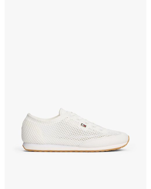 Baskets En Maille Ajourée À Drapeau En Émail Tommy Hilfiger en coloris White