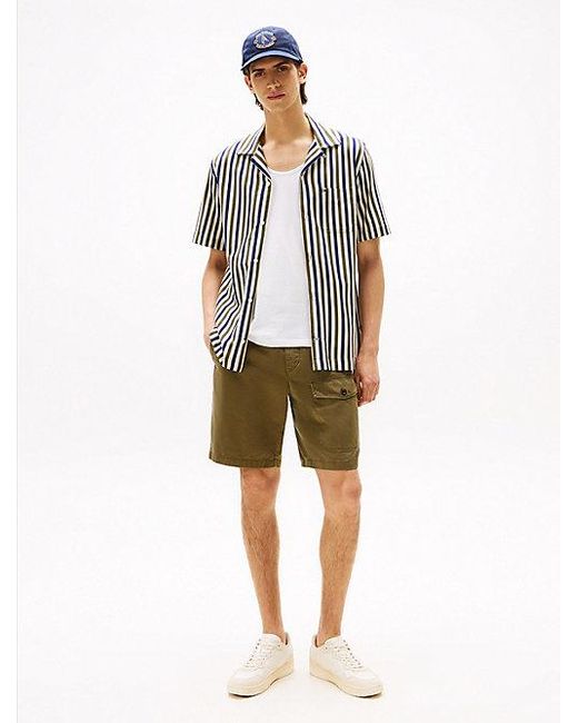 Tommy Hilfiger Relaxed Cargoshort Van Washed Twill in het White voor heren