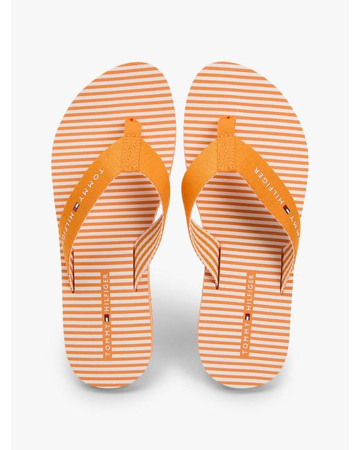Tommy Hilfiger Multicolor Webbing Strap Ithaca Stripe Flip-Flops