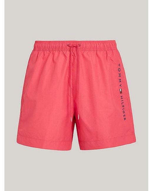 Tommy Hilfiger Original Medium Lange Zwemshort Met Logo in het Pink voor heren