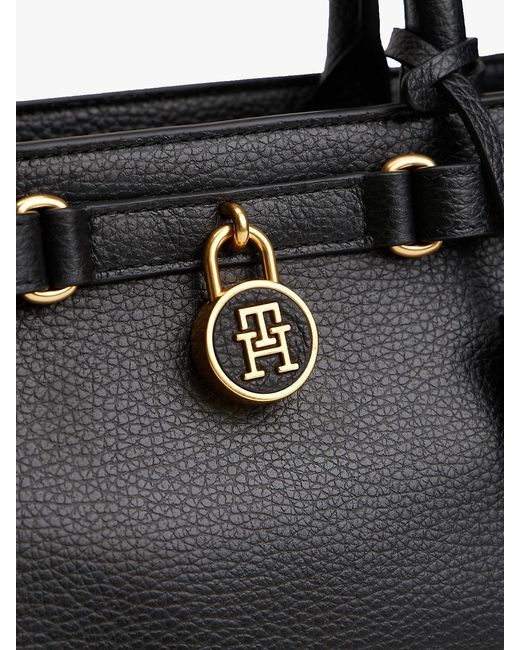 Tommy Hilfiger Black The American Icon Leather Tote Bag