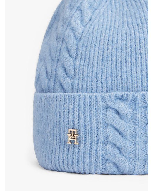 Berretto Chic Morbido Con Lana di Tommy Hilfiger in Blue