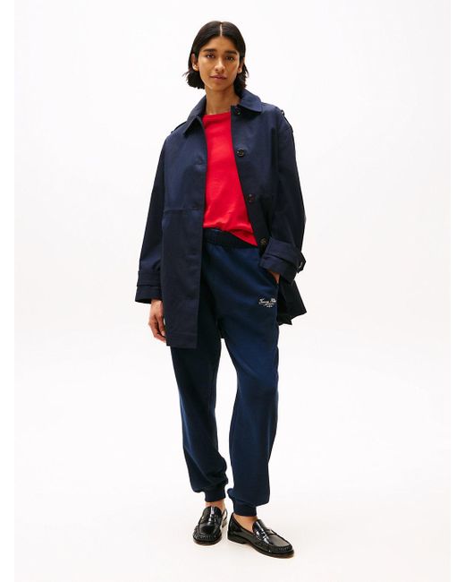 Tommy Hilfiger Blue Hooded Cuff Strap Parka