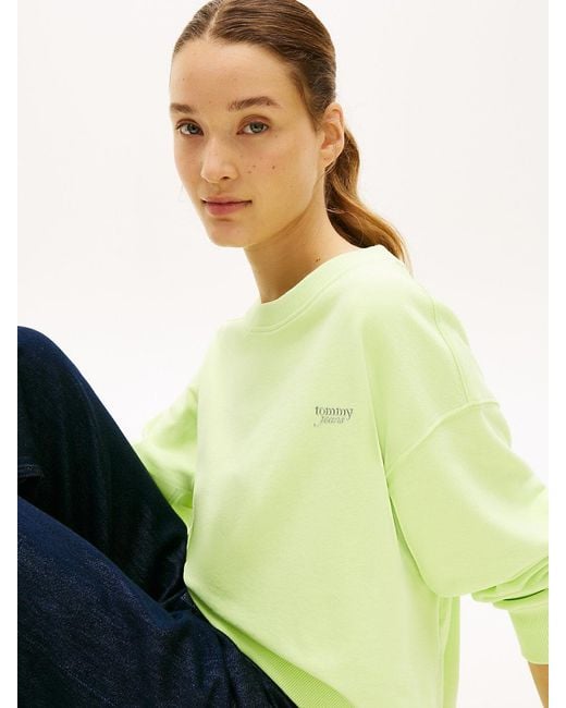 Tommy Hilfiger Yellow Athleisure Metallic Logo Relaxed Sweatshirt