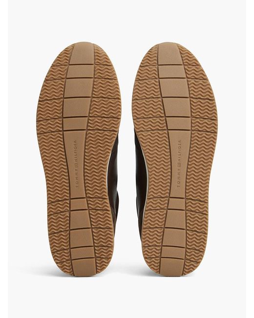 Tommy Hilfiger Brown Suede Mixed Texture Trainers for men