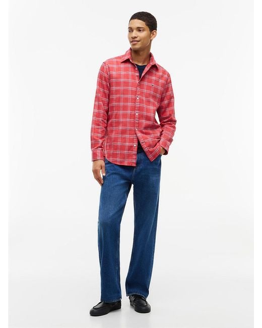 Tommy Hilfiger Regular Fit Textured Twill Check Shirt for men