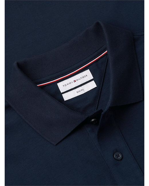 Tommy Hilfiger Blue Slim Fit Fluid Cotton Polo Shirt for men