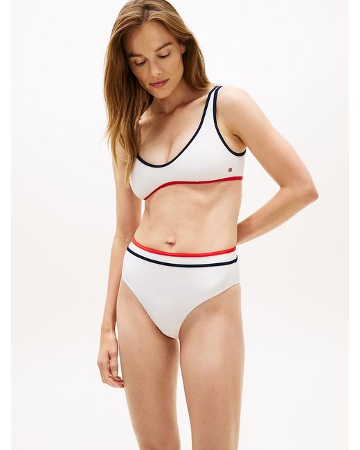 Tommy Hilfiger Natural Classic Contrast Slim Bralette Bikini Top