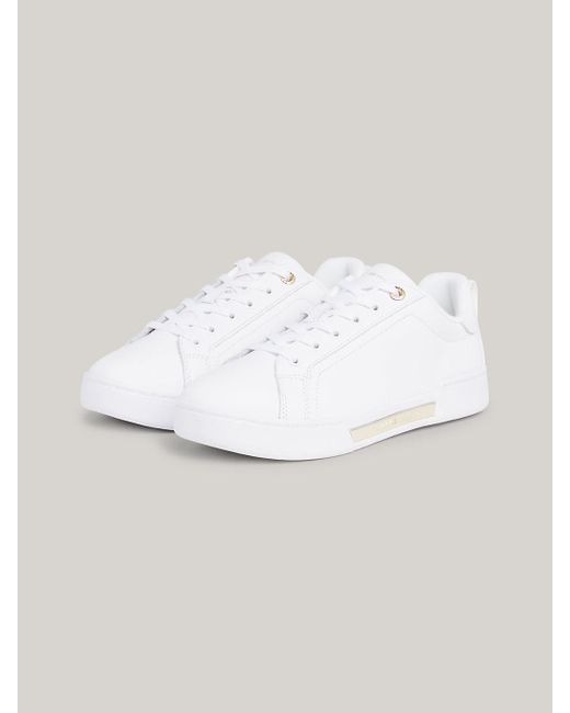 Tommy Hilfiger White Leather Cupsole Court Trainers