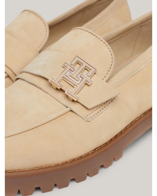 Tommy Hilfiger Natural Nubuck Leather Cleat Boat Shoes