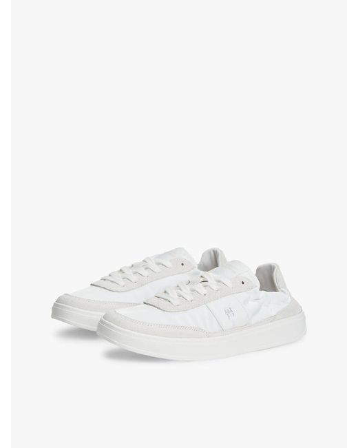 Tommy Hilfiger White Suede Scrunch Back Trainers