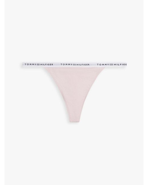 Tommy Hilfiger White Repeat Logo Waistband Tanga Thong