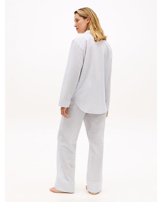 Tommy Hilfiger White Essential Seersucker Pyjama Shirt