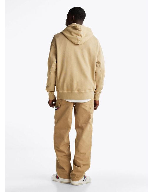 Felpa Con Cappuccio E Logo Ricamato di Tommy Hilfiger in Natural da Uomo