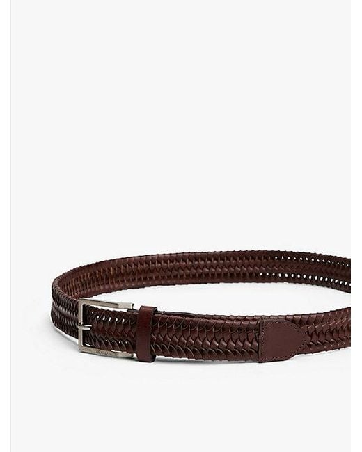 Tommy Hilfiger Gevlochten Riem Met Vierkante Gesp in het Brown voor heren