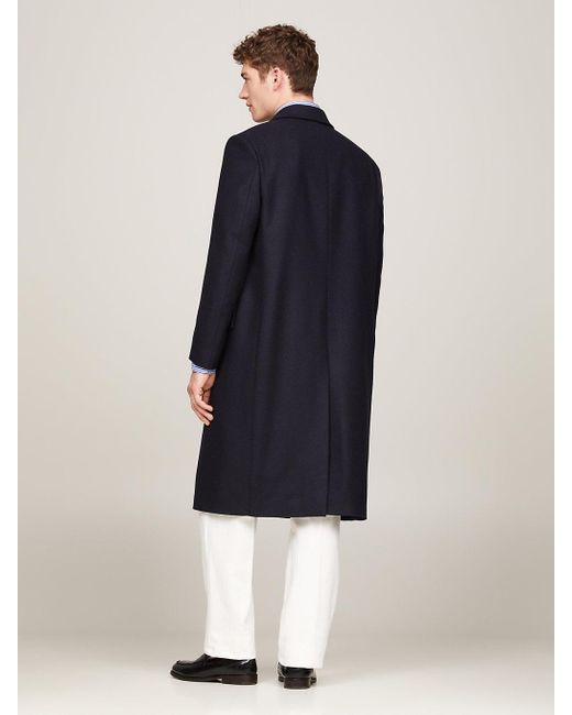 Tommy Hilfiger Blue Oversized Relaxed Fit Longline Coat for men