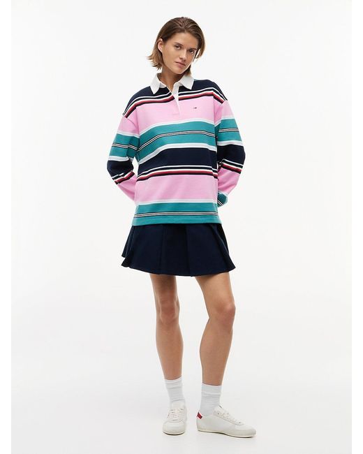 Tommy Hilfiger Multicolor Mixed Stripe Relaxed Rugby Shirt