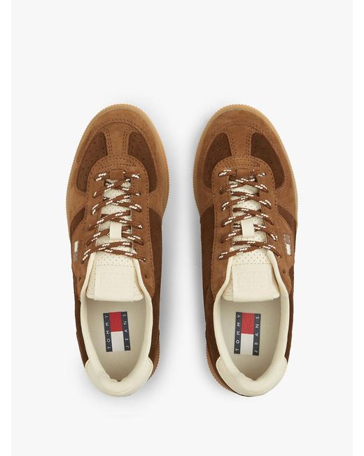 Tommy Hilfiger Brown The Greenwich Suede Cupsole Trainers