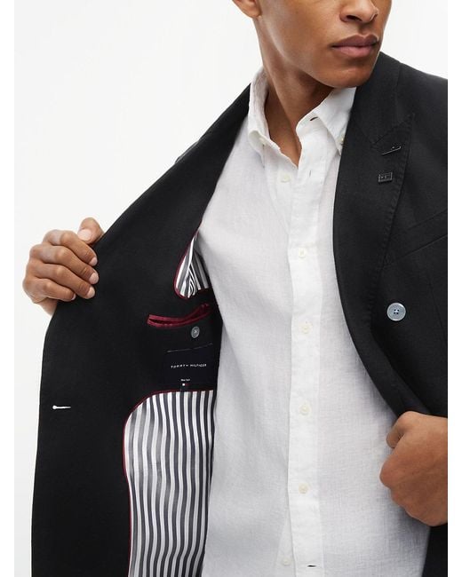 Tommy Hilfiger Blue New York Label Regular Fit Pure Linen Blazer for men