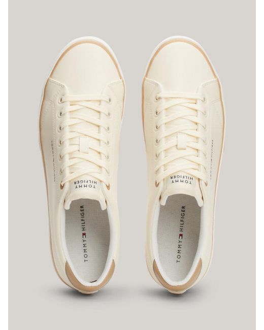 Tommy Hilfiger Natural Essential Textured Stitch Logo Trainers for men