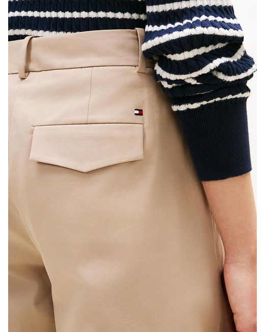 Tommy Hilfiger Blue Pleated Barrel Chinos