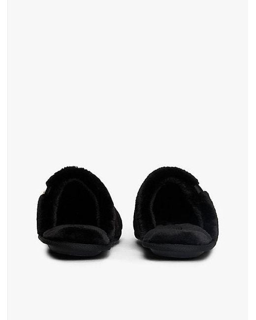 Tommy Hilfiger Pantoffel Van Imitatiebont Met Th-Monogram in het Black