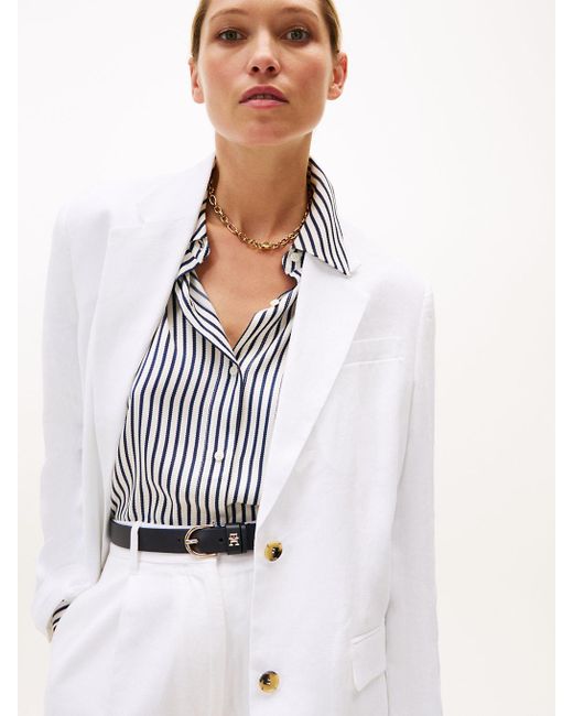 Blazer Monopetto Relaxed Fit di Tommy Hilfiger in White