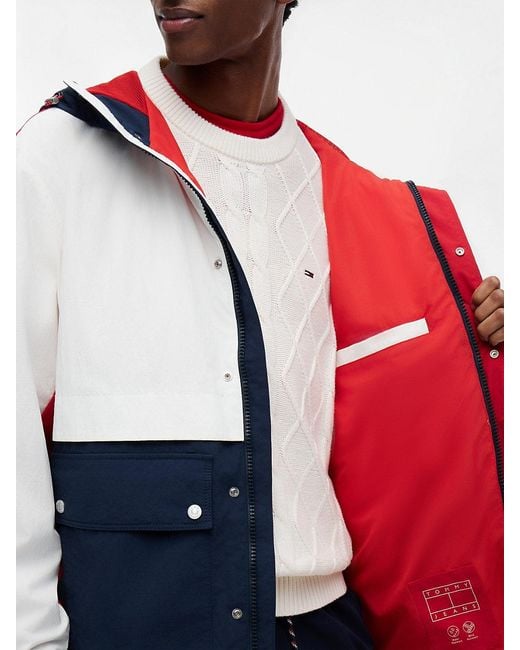 Tommy Hilfiger Blue Logo Regatta Relaxed Ripstop Windbreaker for men