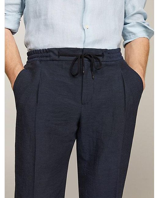 Tommy Hilfiger Slim Fit Pantalon Met Trekkoord In De Taille in het Blue voor heren