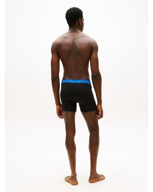 Tommy Hilfiger Black 3-Pack Signature Contrast Waistband Boxer Briefs for men