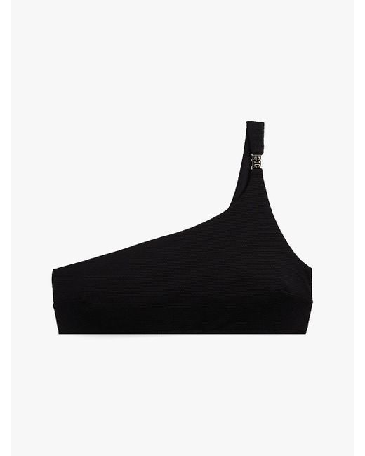 Tommy Hilfiger Black Everyday Luxe One-shoulder Bikini Top