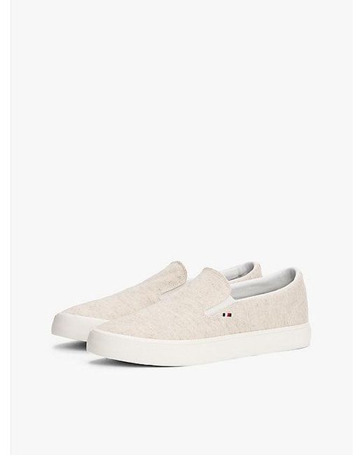 Tommy Hilfiger Chambray-Slipper-Sneaker Aus Leinen-Canvas in Natural für Herren