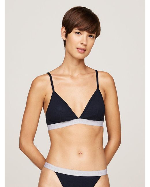 Reggiseno Hilfiger Monotype A Triangolo di Tommy Hilfiger in Black