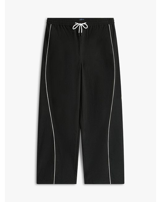 Tommy Hilfiger Black Theo Water Resistant Parachute Trousers for men