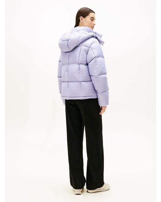 Tommy Hilfiger Blue Shiny Quilted Down Alaska Puffer Jacket