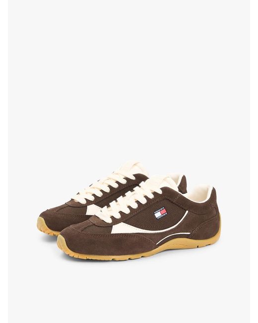Tommy Hilfiger Brown Suede Cleat Archive Runner Trainers