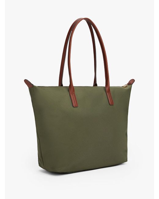 Borsa Tote Con Monogramma Th di Tommy Hilfiger in Green