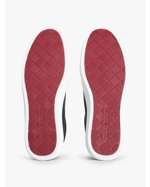 Tommy Hilfiger Blue Premium Leather Cupsole Trainers for men