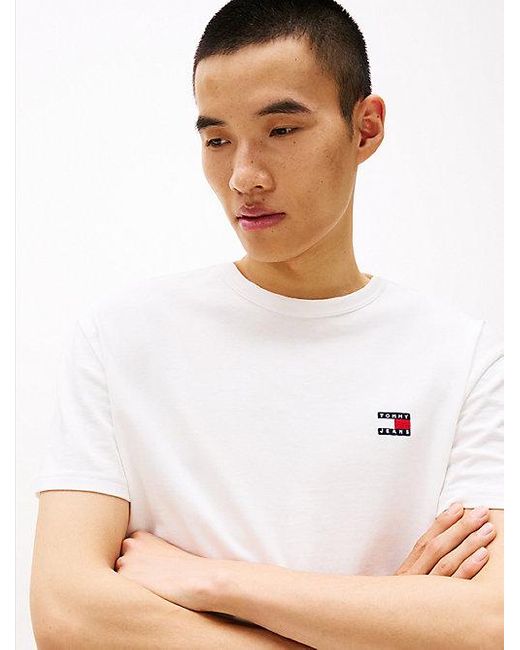 Tommy Hilfiger T-Shirt Met Ronde Hals En Tommy-Badge in het White voor heren