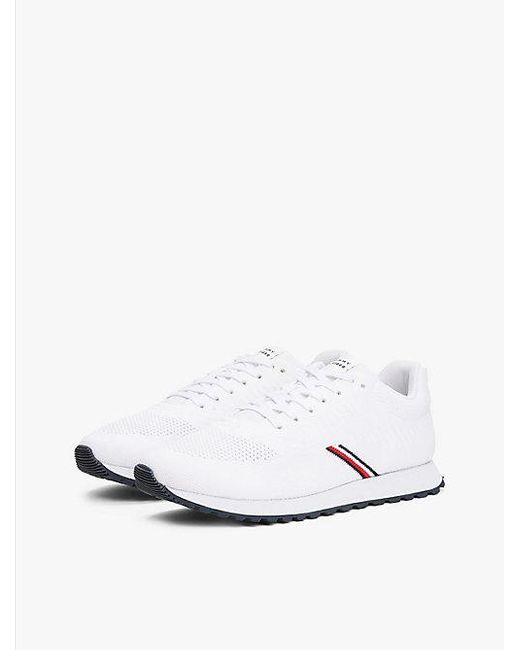 Tommy Hilfiger Gebreide Sneaker Met Contrasterende Texturen in het White voor heren