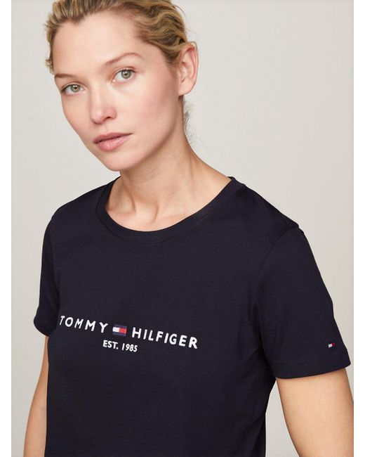 Tommy Hilfiger Blue Pure Cotton Logo T-shirt