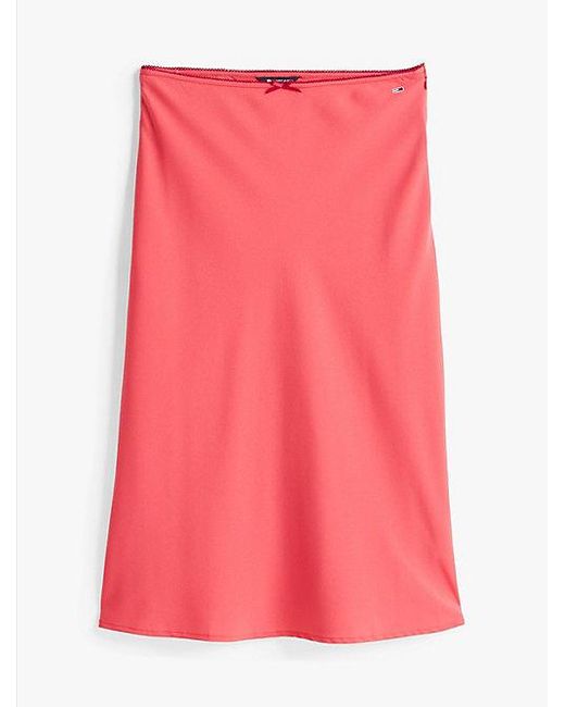 Tommy Hilfiger Midi-Rok Met Randdetail in het Pink