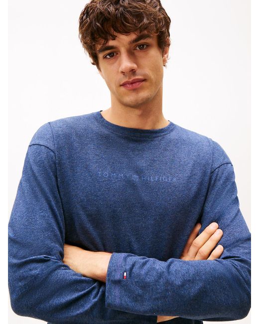 T-Shirt Lounge Original A Maniche Lunghe di Tommy Hilfiger in Blue da Uomo