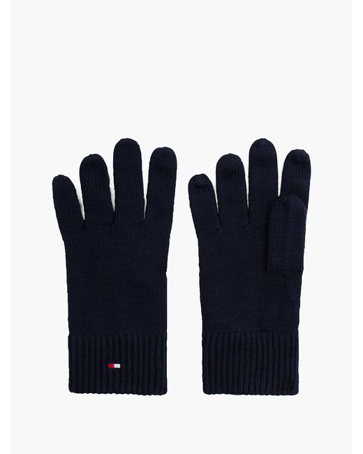 Tommy Hilfiger Blue Hilfiger Flag Embroidery Gloves With Cashmere for men