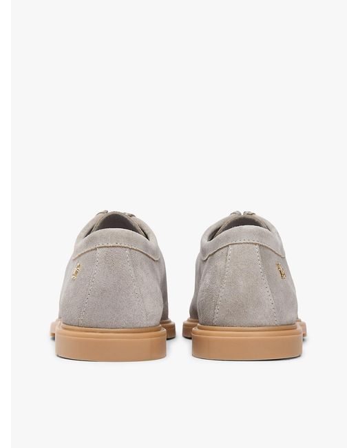 Tommy Hilfiger White Th Monogram Suede Moc Toe Loafers