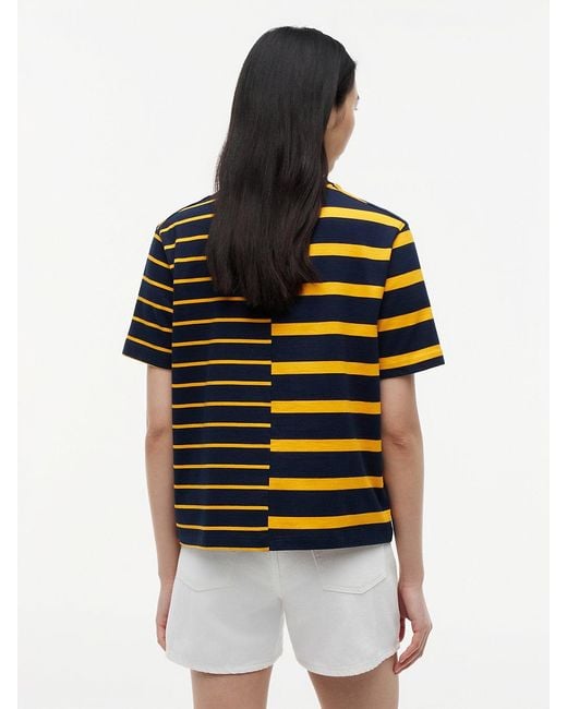 Tommy Hilfiger Orange Mixed Stripe Relaxed Crew Neck T-Shirt