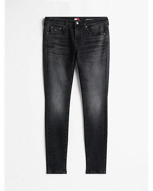 Vaqueros De Corte Skinny Y Talle Bajo Tommy Hilfiger de color Black